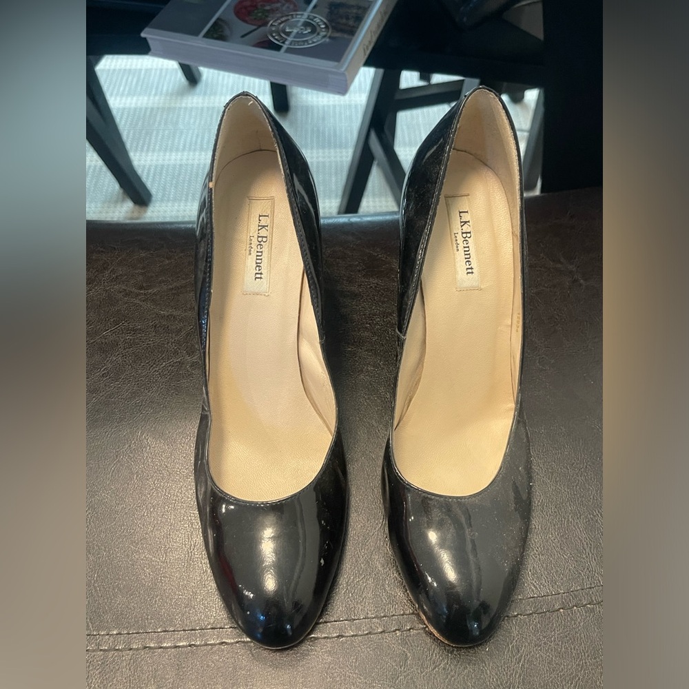 L.K. Bennett Patent Leather -Maddox- Espadrille Wedges pumps 40 - Picture 4 of 8